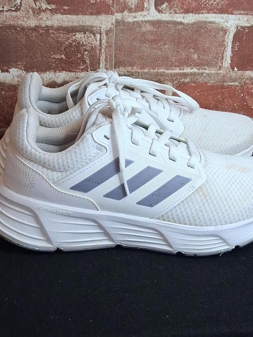 Adidas Shoes Womens Size 7.5 Galaxy 6 White Silver Mesh Running Athletic